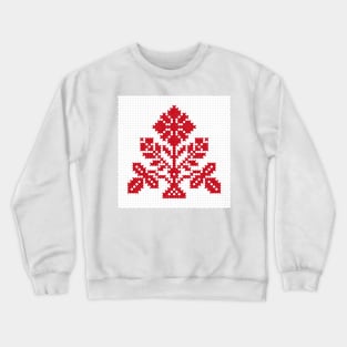 White and red Belarus ornament Crewneck Sweatshirt